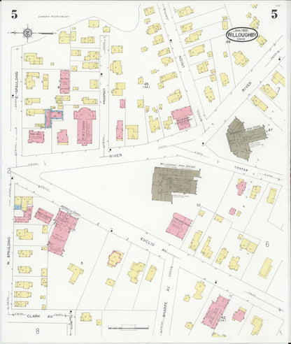 Sanborn Fire Insurance Map from Willoughby, Lake County, Ohio (1931), Sheet #0005 - Complete Map Set gallery image, historic Sanborn map, vintage wall art, Ohio Ohio