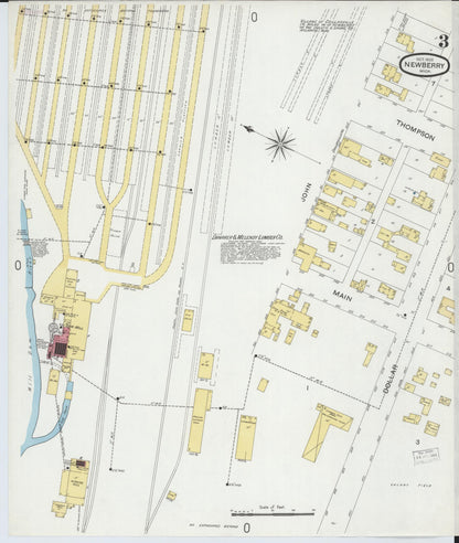 Sanborn Fire Insurance Map from Newberry, Luce County, Michigan (1900), Sheet #0003 - Complete Map Set gallery image, historic Sanborn map, vintage wall art, Michigan Michigan
