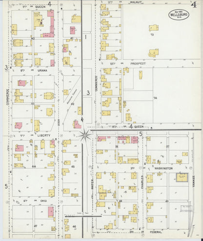 Sanborn Fire Insurance Map from Wellsburg, Brooke County, West Virginia (1902), Sheet #0004 - Complete Map Set gallery image, historic Sanborn map, vintage wall art, West Virginia West Virginia