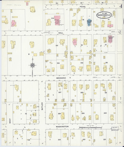 Sanborn Fire Insurance Map from Harrisonville, Cass County, Missouri (1909), Sheet #0004 - Complete Map Set gallery image, historic Sanborn map, vintage wall art, Missouri Missouri