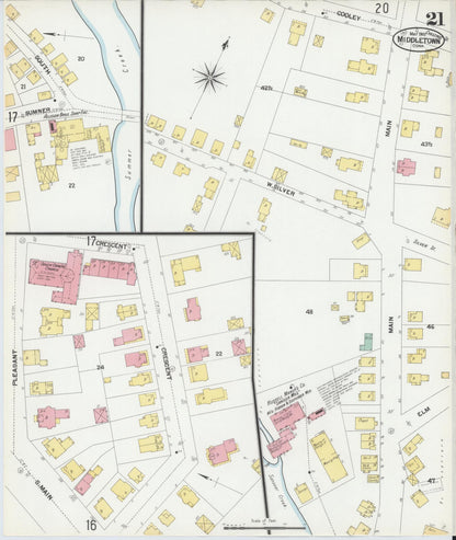 Sanborn Fire Insurance Map from Middletown, Middlesex County, Connecticut (1901), Sheet #0021 - Complete Map Set gallery image, historic Sanborn map, vintage wall art, Connecticut Connecticut