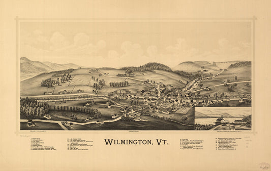 Wilmington, Vt. (1891) – Historic Bird’s-Eye View Panorama Print