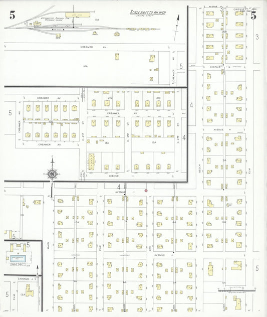 Sanborn Fire Insurance Map from Crossett, Ashley County, Arkansas (1943), Sheet #0005 - Historic Sanborn Fire Insurance Map Print, vintage old map wall art, antique decor, genealogy gift, Arkansas Arkansas map