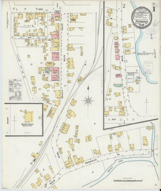 Sanborn Fire Insurance Map from Piermont, Rockland County, New York (1898), Sheet #0001 - Complete Map Set gallery image, historic Sanborn map, vintage wall art, New York New York