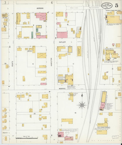 Sanborn Fire Insurance Map from Dalton, Whitfield County, Georgia (1903), Sheet #0005 - Complete Map Set gallery image, historic Sanborn map, vintage wall art, Georgia Georgia