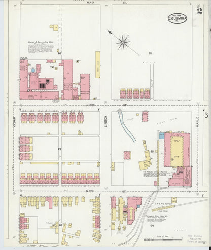 Sanborn Fire Insurance Map from Columbia, Lancaster County, Pennsylvania (1904), Sheet #0002 - Complete Map Set gallery image, historic Sanborn map, vintage wall art, Pennsylvania Pennsylvania