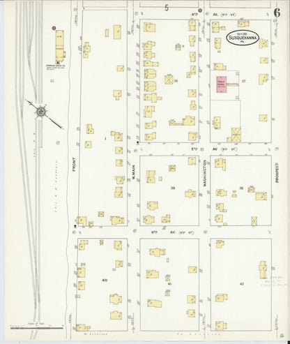 Sanborn Fire Insurance Map from Susquehanna, Susquehanna County, Pennsylvania (1911), Sheet #0006 - Historic Sanborn Fire Insurance Map Print, vintage old map wall art, antique decor, genealogy gift, Pennsylvania Pennsylvania map