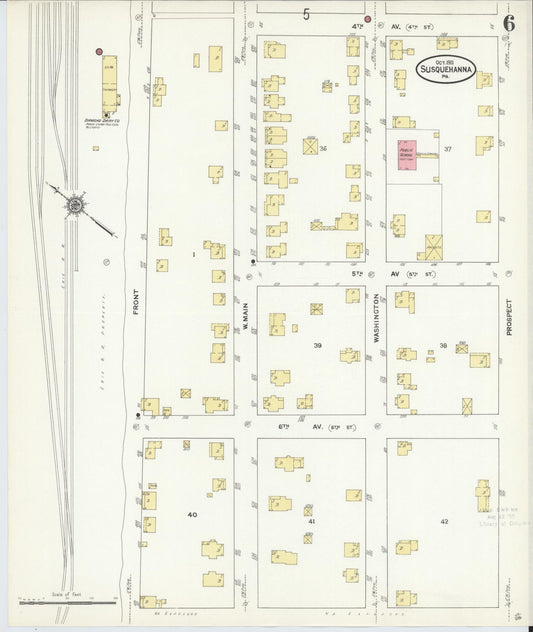 Sanborn Fire Insurance Map from Susquehanna, Susquehanna County, Pennsylvania (1911), Sheet #0006 - Historic Sanborn Fire Insurance Map Print, vintage old map wall art, antique decor, genealogy gift, Pennsylvania Pennsylvania map