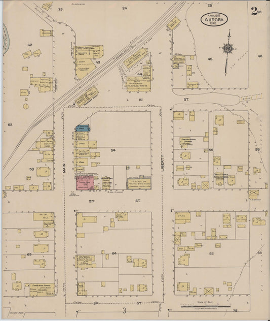 Sanborn Fire Insurance Map from Aurora, Marion County, Oregon (1922), Sheet #0002 - Historic Sanborn Fire Insurance Map Print, vintage old map wall art, antique decor, genealogy gift, Oregon Oregon map