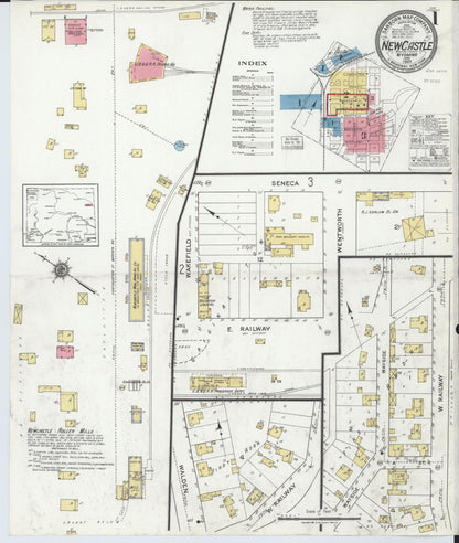 Sanborn Fire Insurance Map from Newcastle, Weston County, Wyoming (1920), Sheet #0001 - Complete Map Set gallery image, historic Sanborn map, vintage wall art, Wyoming Wyoming