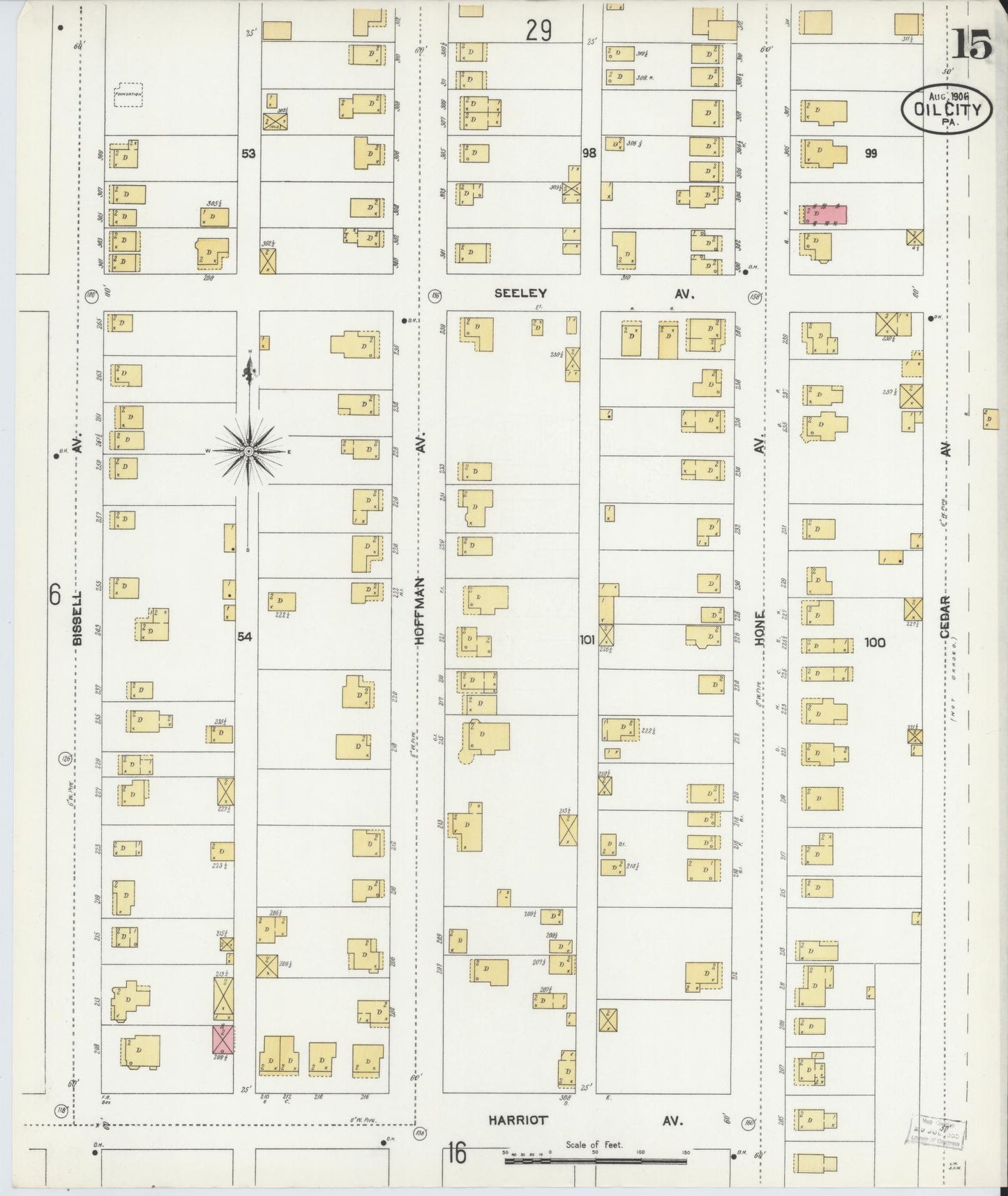 Sanborn Fire Insurance Map from Oil City, Venango County, Pennsylvania (1906), Sheet #0015 - Complete Map Set gallery image, historic Sanborn map, vintage wall art, Pennsylvania Pennsylvania