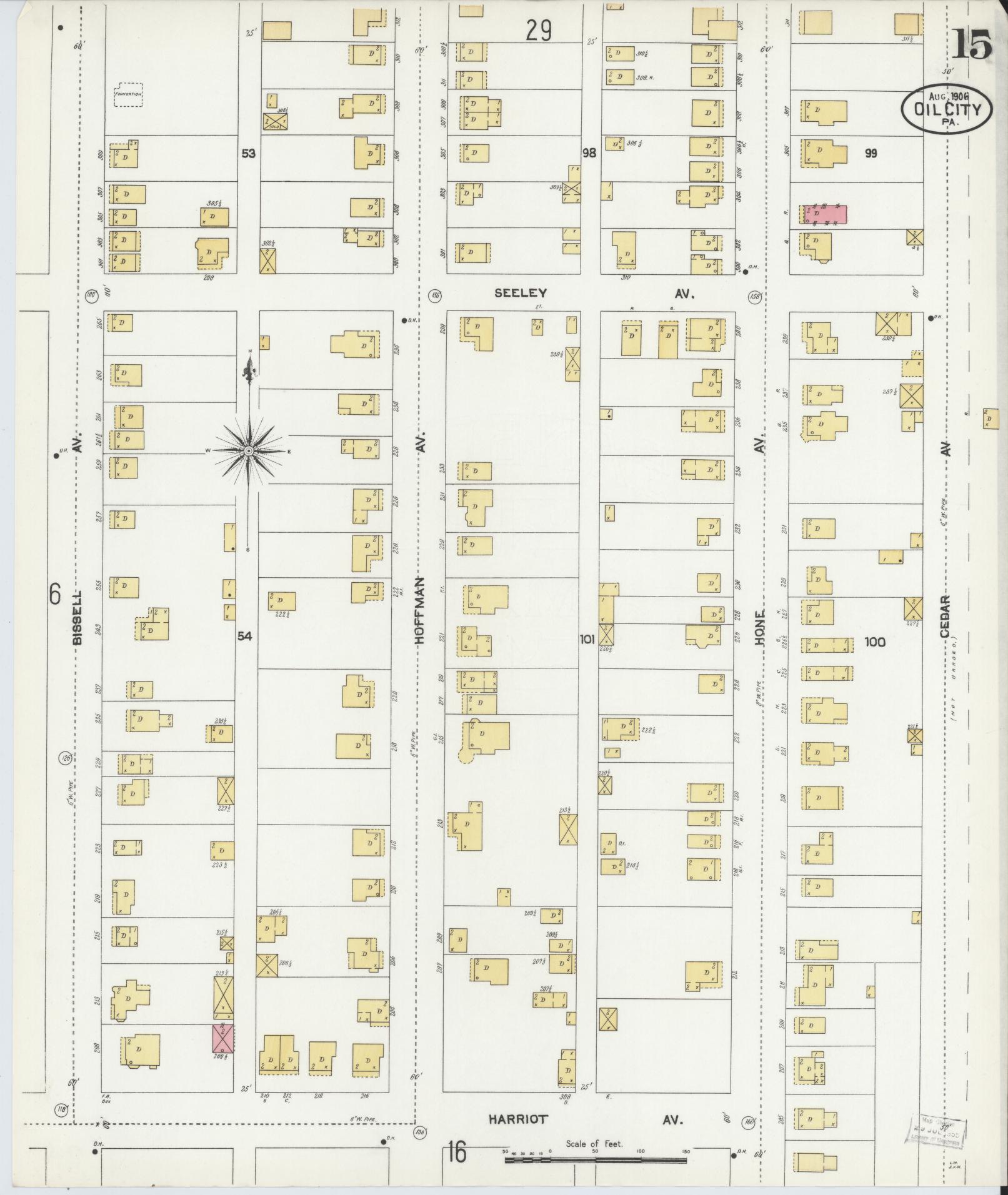 Sanborn Fire Insurance Map from Oil City, Venango County, Pennsylvania (1906), Sheet #0015 - Complete Map Set gallery image, historic Sanborn map, vintage wall art, Pennsylvania Pennsylvania