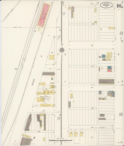 Sanborn Fire Insurance Map from Douglas, Cochise County, Arizona (1914), Sheet #0016 - Complete Map Set gallery image, historic Sanborn map, vintage wall art, Arizona Arizona