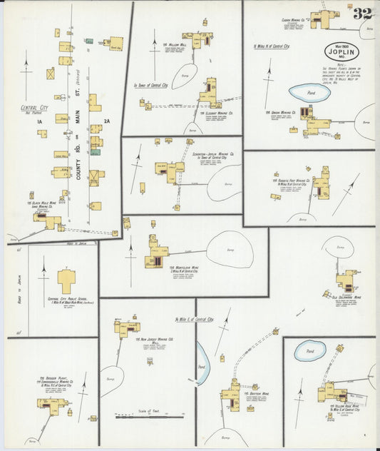 Sanborn Fire Insurance Map from Joplin, Jasper County, Missouri (1900), Sheet #0032 - Historic Sanborn Fire Insurance Map Print, vintage old map wall art, antique decor, genealogy gift, Missouri Missouri map