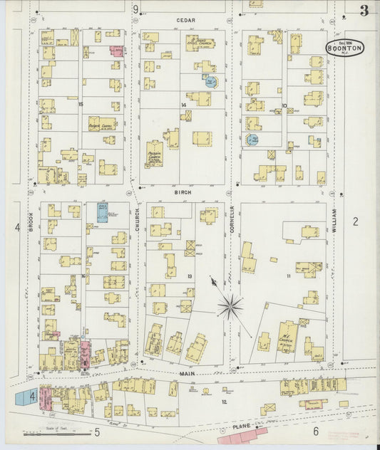 Sanborn Fire Insurance Map from Boonton, Morris County, New Jersey (1896), Sheet #0003 - Historic Sanborn Fire Insurance Map Print, vintage old map wall art, antique decor, genealogy gift, New Jersey New Jersey map