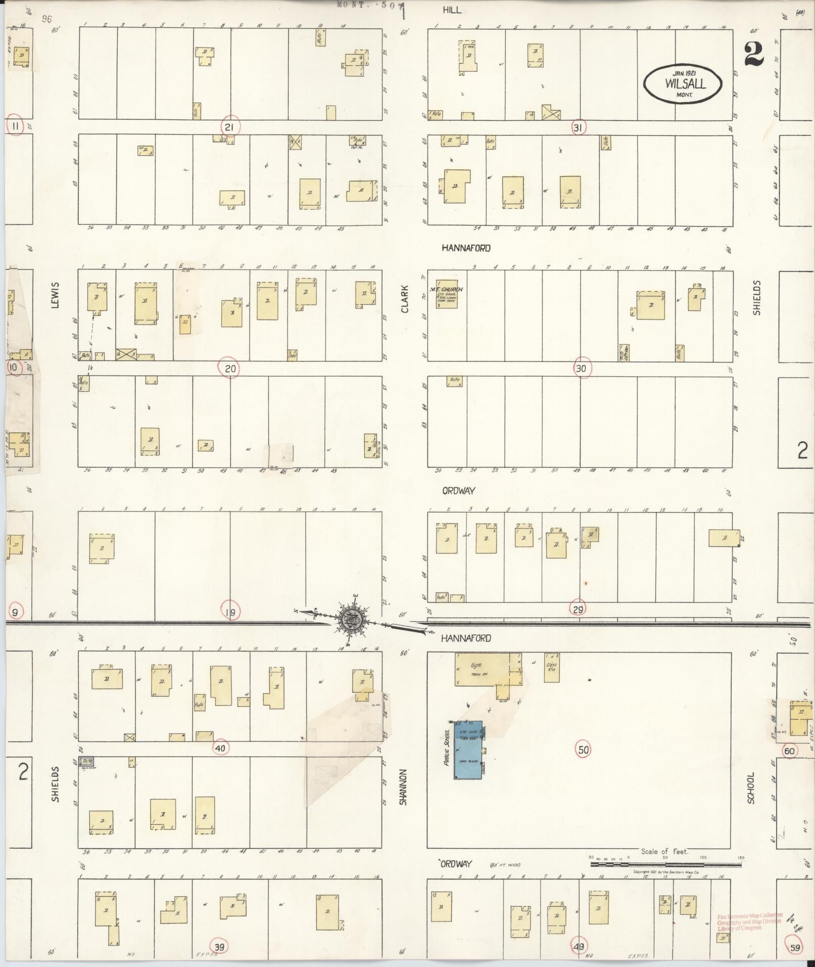 Sanborn Fire Insurance Map from Wilsall, Park County, Montana (1927), Sheet #0002 - Historic Sanborn Fire Insurance Map Print, vintage old map wall art, antique decor, genealogy gift, Montana Montana map