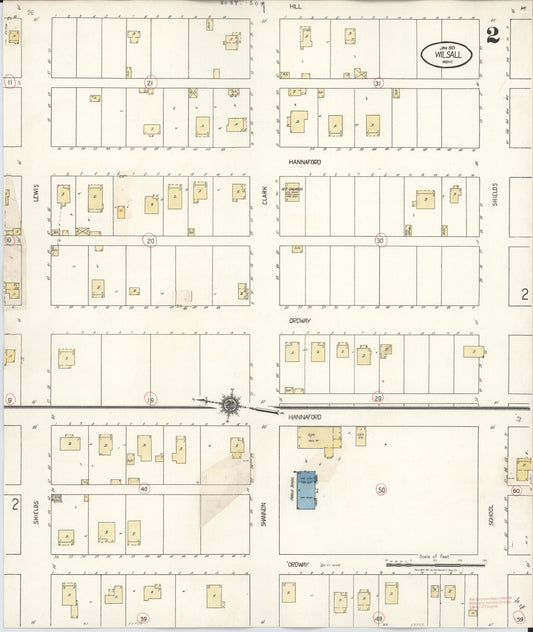 Sanborn Fire Insurance Map from Wilsall, Park County, Montana (1927), Sheet #0002 - Historic Sanborn Fire Insurance Map Print, vintage old map wall art, antique decor, genealogy gift, Montana Montana map