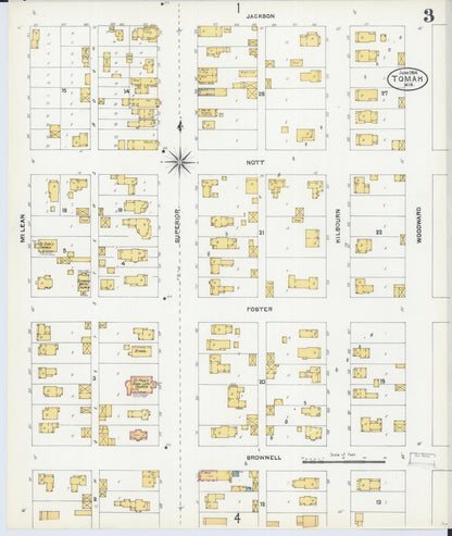 Sanborn Fire Insurance Map from Tomah, Monroe County, Wisconsin (1904), Sheet #0003 - Historic Sanborn Fire Insurance Map Print, vintage old map wall art, antique decor, genealogy gift, Wisconsin Wisconsin map