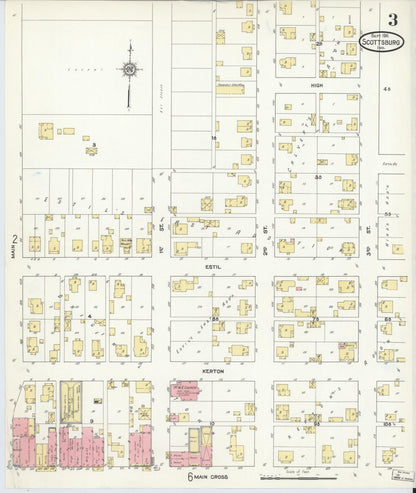 Sanborn Fire Insurance Map from Scottsburg, Scott County, Indiana (1911), Sheet #0003 - Complete Map Set gallery image, historic Sanborn map, vintage wall art, Indiana Indiana