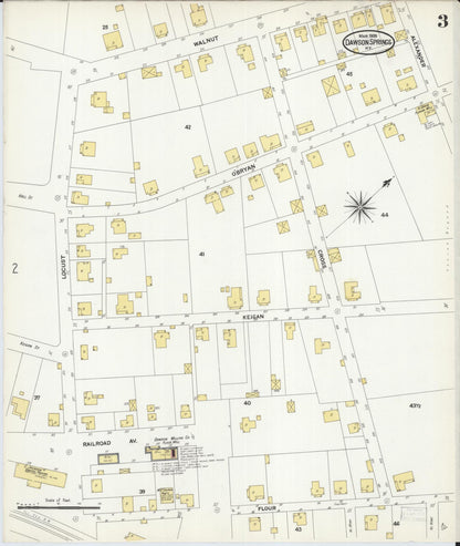 Sanborn Fire Insurance Map from Dawson Springs, Hopkins County, Kentucky (1909), Sheet #0003 - Complete Map Set gallery image, historic Sanborn map, vintage wall art, Kentucky Kentucky