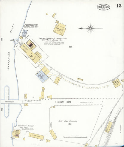 Sanborn Fire Insurance Map from Snohomish, Snohomish County, Washington (1905), Sheet #0015 - Complete Map Set gallery image, historic Sanborn map, vintage wall art, Washington Washington