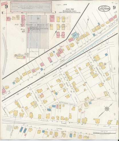 Sanborn Fire Insurance Map from Leechburg, Armstrong County, Pennsylvania (1943), Sheet #0009 - Complete Map Set gallery image, historic Sanborn map, vintage wall art, Pennsylvania Pennsylvania