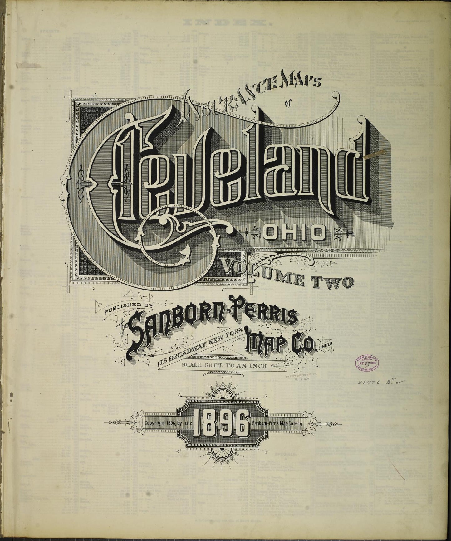 Sanborn Fire Insurance Map from Cleveland, Cuyahoga County, Ohio (1896), Sheet #0001 - Complete Map Set gallery image, historic Sanborn map, vintage wall art, Ohio Ohio