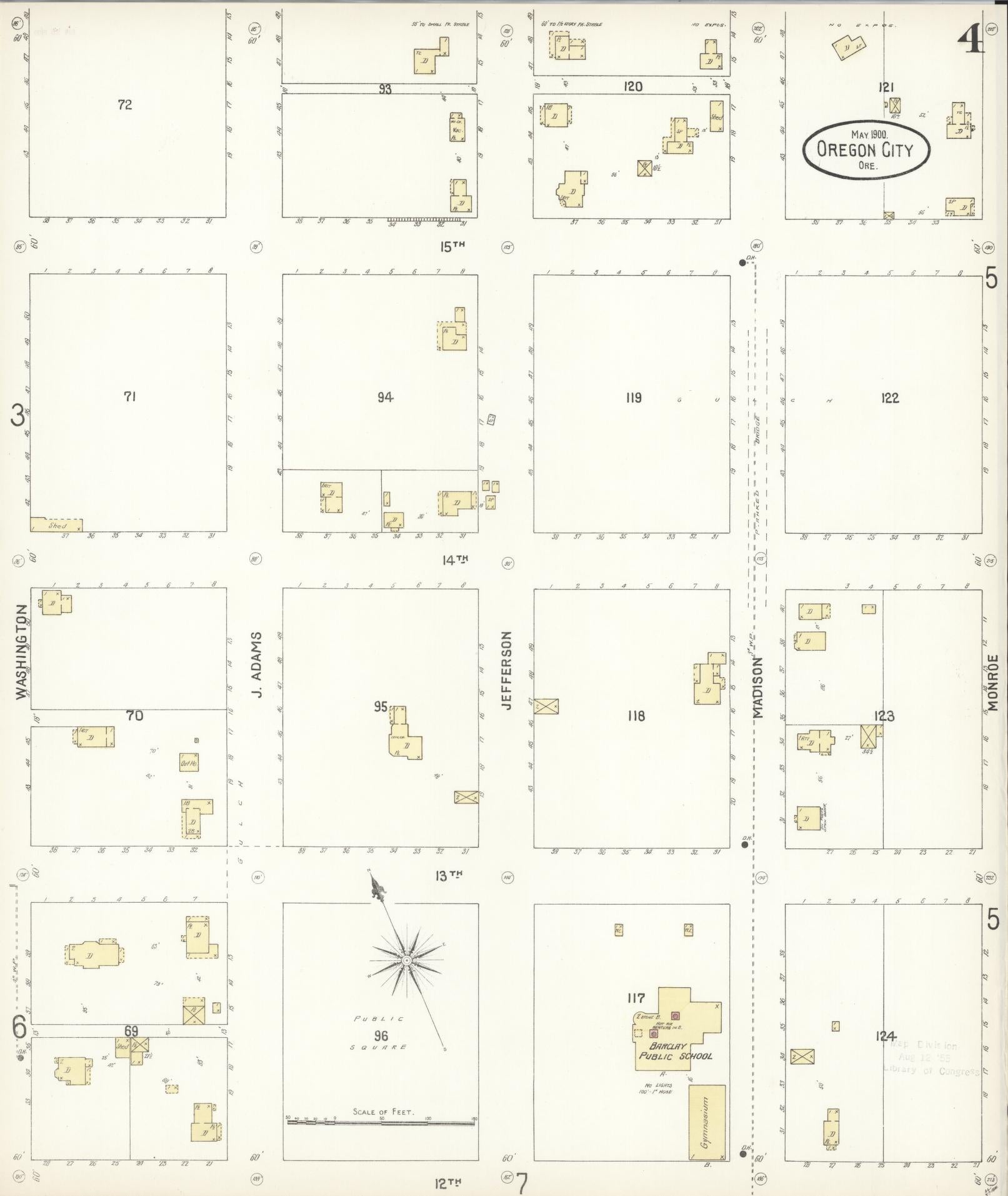 Sanborn Fire Insurance Map from Oregon City, Clackamas County, Oregon (1900), Sheet #0004 - Complete Map Set gallery image, historic Sanborn map, vintage wall art, Oregon Oregon