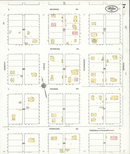 Sanborn Fire Insurance Map from Ontario, Malheur County, Oregon (1911), Sheet #0007 - Complete Map Set gallery image, historic Sanborn map, vintage wall art, Oregon Oregon