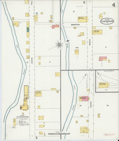 Sanborn Fire Insurance Map from Flemingsburg, Fleming County, Kentucky (1903), Sheet #0004 - Complete Map Set gallery image, historic Sanborn map, vintage wall art, Kentucky Kentucky