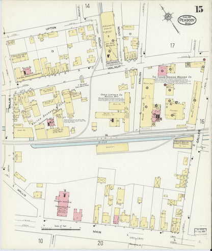 Sanborn Fire Insurance Map from Peabody, Essex County, Massachusetts (1914), Sheet #0015 - Complete Map Set gallery image, historic Sanborn map, vintage wall art, Massachusetts Massachusetts