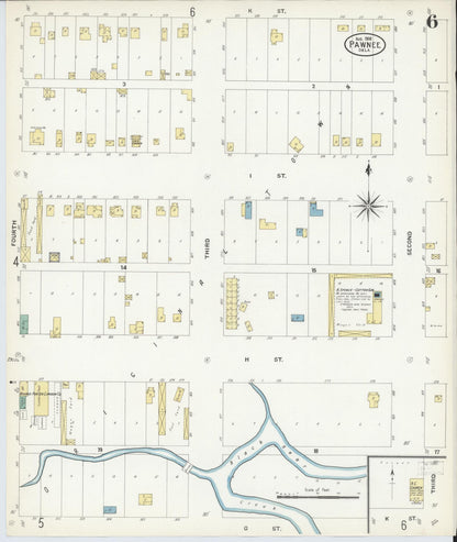 Sanborn Fire Insurance Map from Pawnee, Pawnee County, Oklahoma (1908), Sheet #0006 - Complete Map Set gallery image, historic Sanborn map, vintage wall art, Oklahoma Oklahoma