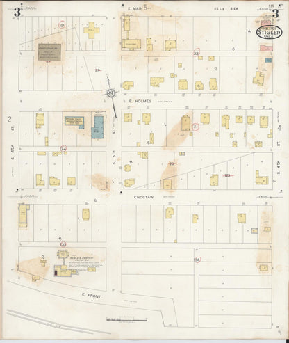 Sanborn Fire Insurance Map from Stigler, Haskell County, Oklahoma (1941), Sheet #0003 - Complete Map Set gallery image, historic Sanborn map, vintage wall art, Oklahoma Oklahoma