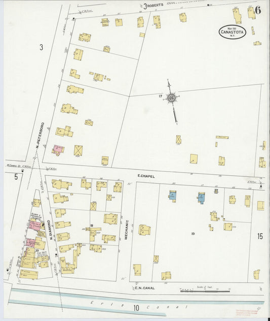 Sanborn Fire Insurance Map from Canastota, Madison County, New York (1911), Sheet #0006 - Historic Sanborn Fire Insurance Map Print, vintage old map wall art, antique decor, genealogy gift, New York New York map