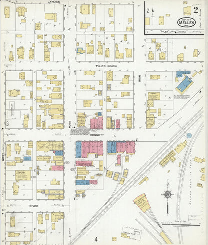 Sanborn Fire Insurance Map from Mellen, Ashland County, Wisconsin (1917), Sheet #0002 - Complete Map Set gallery image, historic Sanborn map, vintage wall art, Wisconsin Wisconsin