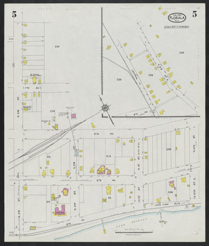 Sanborn Fire Insurance Map from Florala, Covington County, Alabama (1924), Sheet #0005 - Complete Map Set gallery image, historic Sanborn map, vintage wall art, Alabama Alabama