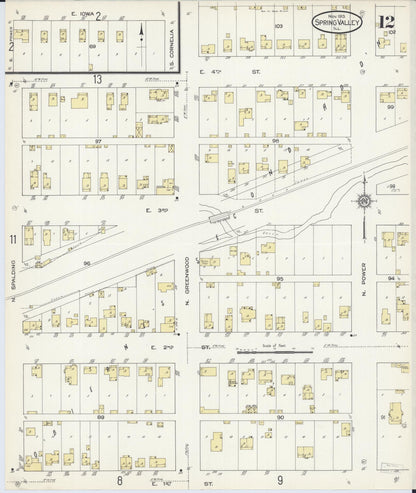 Sanborn Fire Insurance Map from Spring Valley, Bureau County, Illinois (1913), Sheet #0012 - Complete Map Set gallery image, historic Sanborn map, vintage wall art, Illinois Illinois