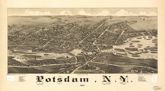 Potsdam, N.Y. 1885. (1885) – Historic Bird’s-Eye View Panorama Print