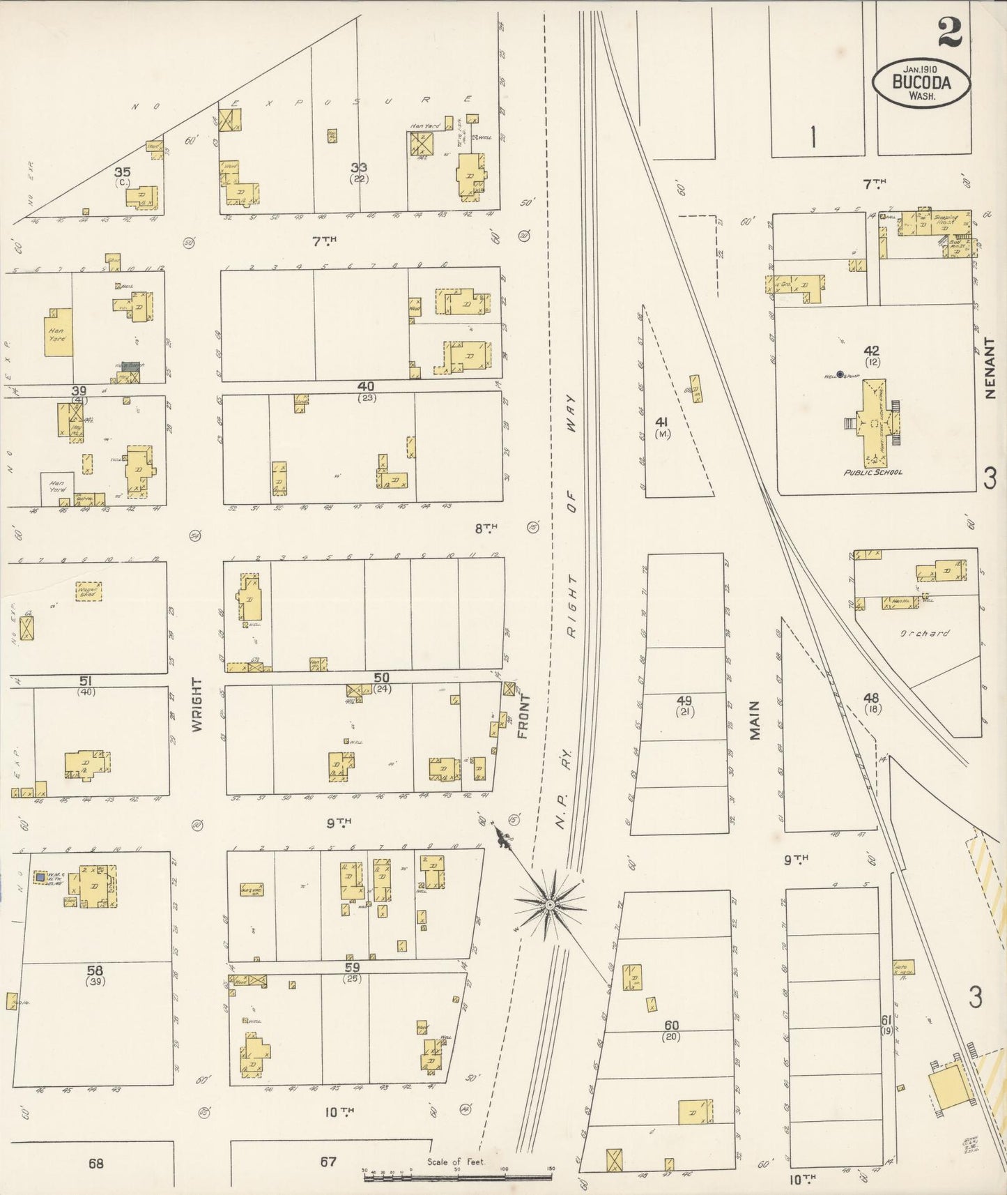 Sanborn Fire Insurance Map from Bucoda, Thurston County, Washington (1910), Sheet #0002 - Complete Map Set gallery image, historic Sanborn map, vintage wall art, Washington Washington