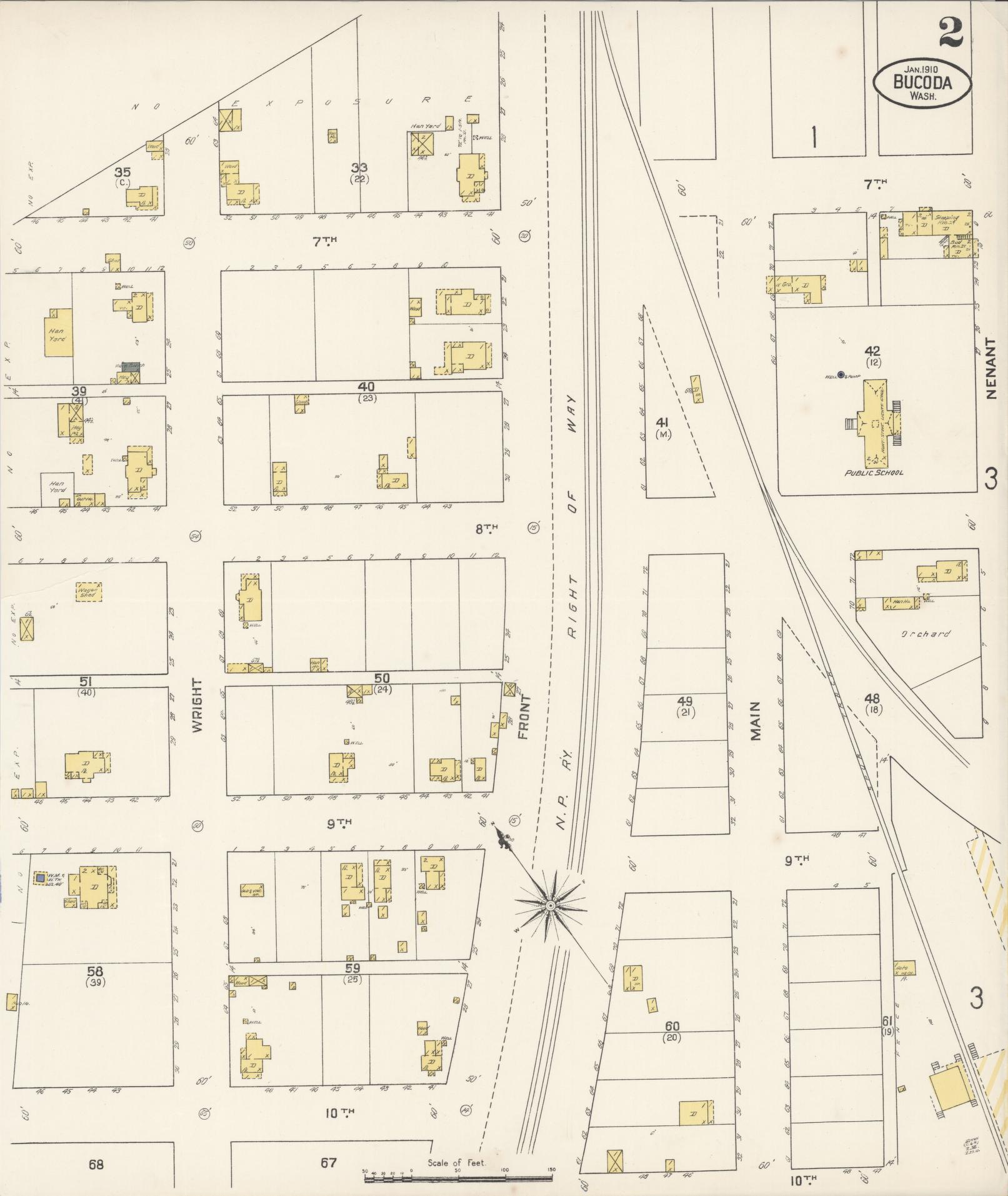 Sanborn Fire Insurance Map from Bucoda, Thurston County, Washington (1910), Sheet #0002 - Complete Map Set gallery image, historic Sanborn map, vintage wall art, Washington Washington