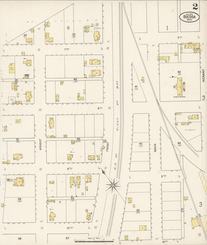 Sanborn Fire Insurance Map from Bucoda, Thurston County, Washington (1910), Sheet #0002 - Complete Map Set gallery image, historic Sanborn map, vintage wall art, Washington Washington