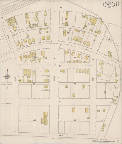 Sanborn Fire Insurance Map from Tracy, San Joaquin County, California (1921), Sheet #0011 - Complete Map Set gallery image, historic Sanborn map, vintage wall art, California California
