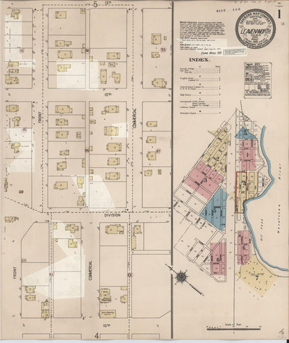 Sanborn Fire Insurance Map from Leavenworth, Chelan County, Washington (1931), Sheet #0001 - Complete Map Set gallery image, historic Sanborn map, vintage wall art, Washington Washington