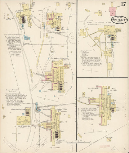 Sanborn Fire Insurance Map from Butte, Silver Bow County, Montana (1890), Sheet #0017 - Complete Map Set gallery image, historic Sanborn map, vintage wall art, Montana Montana