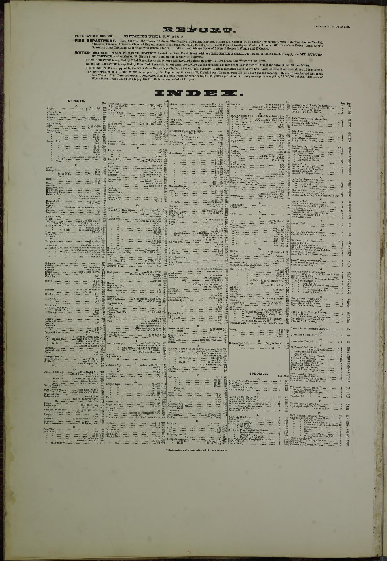 Sanborn Fire Insurance Map from Cincinnati, Hamilton County, Ohio (1891), Sheet #0001 - Complete Map Set gallery image, historic Sanborn map, vintage wall art, Ohio Ohio