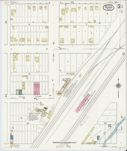 Sanborn Fire Insurance Map from Perry, Noble County, Oklahoma (1920), Sheet #0005 - Complete Map Set gallery image, historic Sanborn map, vintage wall art, Oklahoma Oklahoma