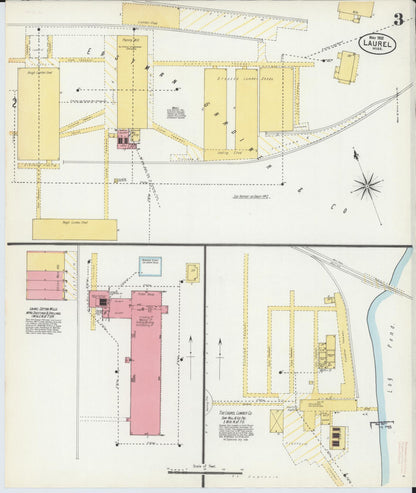 Sanborn Fire Insurance Map from Laurel, Jones County, Mississippi (1902), Sheet #0003 - Complete Map Set gallery image, historic Sanborn map, vintage wall art, Mississippi Mississippi