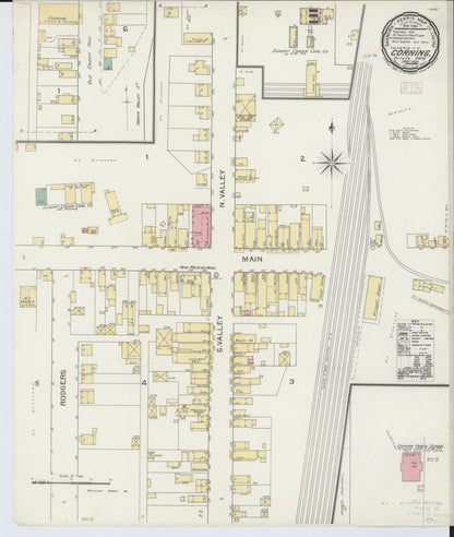 Sanborn Fire Insurance Map from Corning, Perry County, Ohio (1893), Sheet #0001 - Historic Sanborn Fire Insurance Map Print, vintage old map wall art, antique decor, genealogy gift, Ohio Ohio map