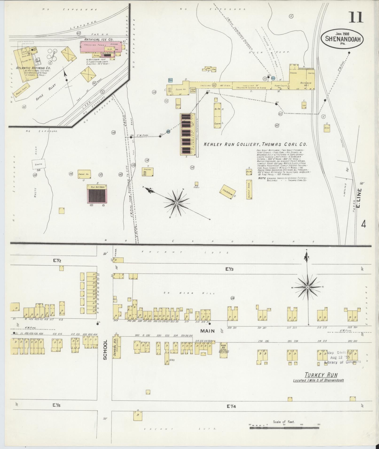 Sanborn Fire Insurance Map from Shenandoah, Schuylkill County, Pennsylvania (1908), Sheet #0011 - Complete Map Set gallery image, historic Sanborn map, vintage wall art, Pennsylvania Pennsylvania