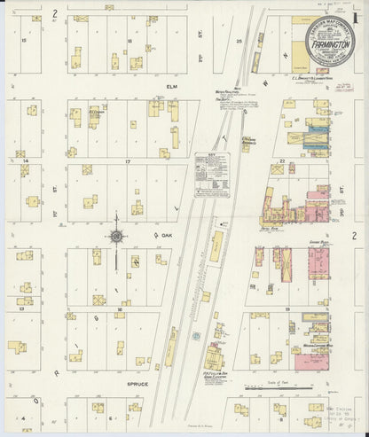 Sanborn Fire Insurance Map from Farmington, Dakota County, Minnesota (1910), Sheet #0001 - Complete Map Set gallery image, historic Sanborn map, vintage wall art, Minnesota Minnesota